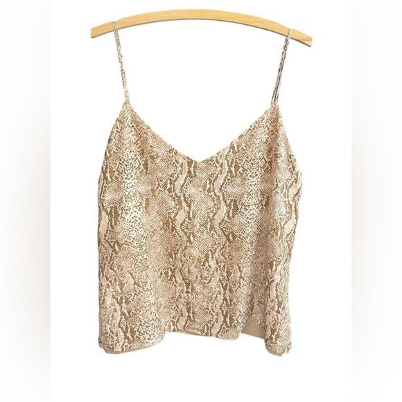 L’AGENCE Jane Silk Camisole Tank Top in Brown Snakeskin Sz Medium EUC $240 MSRP - Picture 3 of 11